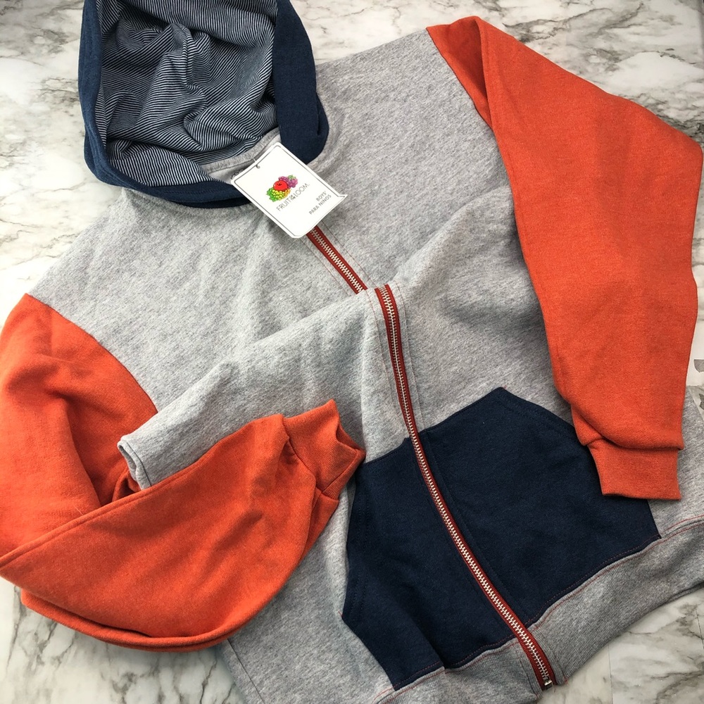 Boys 2XL 18 multicolor Full-Zip Hooded Sweater